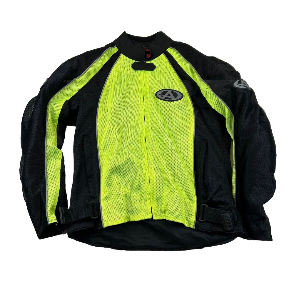 Protective Motorcycle Riding Jacket AGV Sport Reflective Black Neon Waterproof S